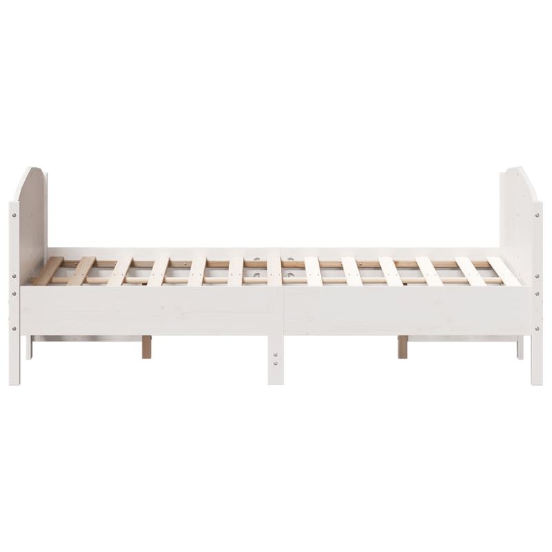 Casa si Gradina - Mobilier - Paturi si accesorii - Paturi - Cadru de pat cu tablie, alb, 140x200 cm, lemn masiv de pin - Infinity.ro