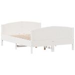 Casa si Gradina - Mobilier - Paturi si accesorii - Paturi - Cadru de pat cu tablie, alb, 140x200 cm, lemn masiv de pin - Infinity.ro