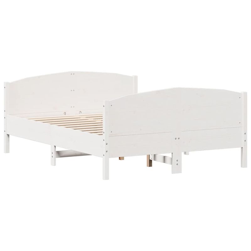 Casa si Gradina - Mobilier - Paturi si accesorii - Paturi - Cadru de pat cu tablie, alb, 140x200 cm, lemn masiv de pin - Infinity.ro