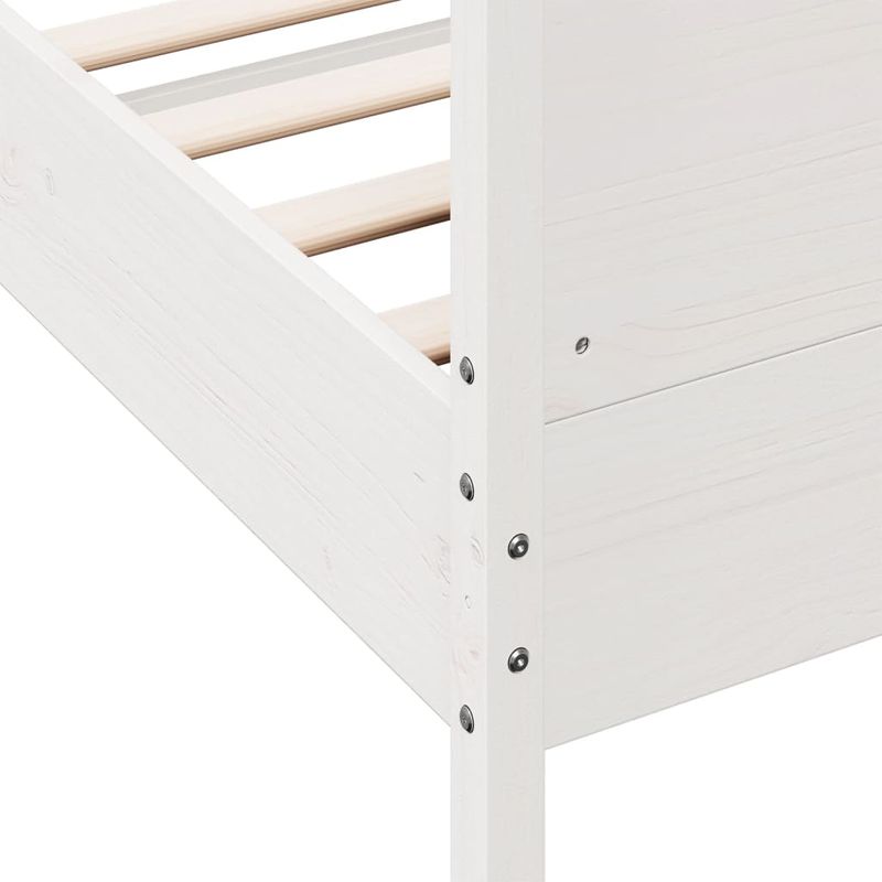 Casa si Gradina - Mobilier - Paturi si accesorii - Paturi - Cadru de pat cu tablie, alb, 140x200 cm, lemn masiv de pin - Infinity.ro