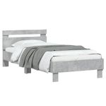 Casa si Gradina - Mobilier - Paturi si accesorii - Paturi - Cadru de pat cu tablie, gri beton, 75x190 cm, lemn prelucrat - Infinity.ro