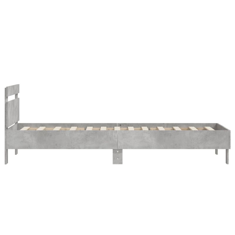 Casa si Gradina - Mobilier - Paturi si accesorii - Paturi - Cadru de pat cu tablie, gri beton, 75x190 cm, lemn prelucrat - Infinity.ro