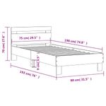 Casa si Gradina - Mobilier - Paturi si accesorii - Paturi - Cadru de pat cu tablie, gri beton, 75x190 cm, lemn prelucrat - Infinity.ro