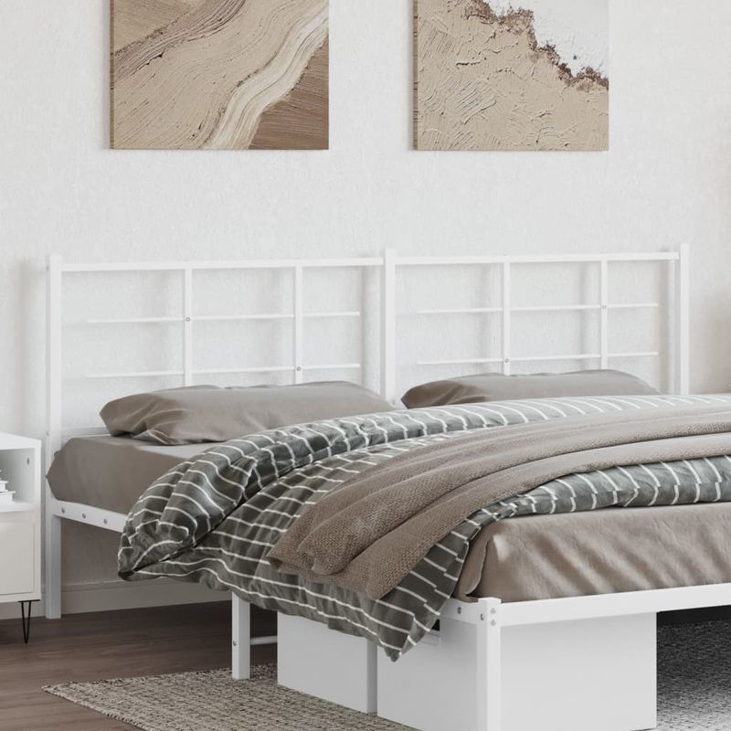 Casa si Gradina - Mobilier - Paturi si accesorii - Accesorii paturi - Tablie de pat metalica, alb, 200 cm - Infinity.ro