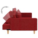 Casa si Gradina - Mobilier - Canapele si coltare - Canapele - Canapea extensibila cu 2 locuri, 2 perne, rosu vin, textil - Infinity.ro
