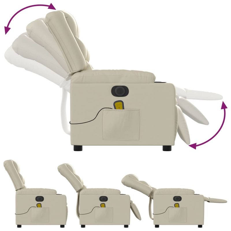 Ingrijire personala si Cosmetice - Sanatate si wellness - Articole wellness - Fotolii de masaj - Fotoliu electric de masaj rabatabil, crem, piele ecologica - Infinity.ro