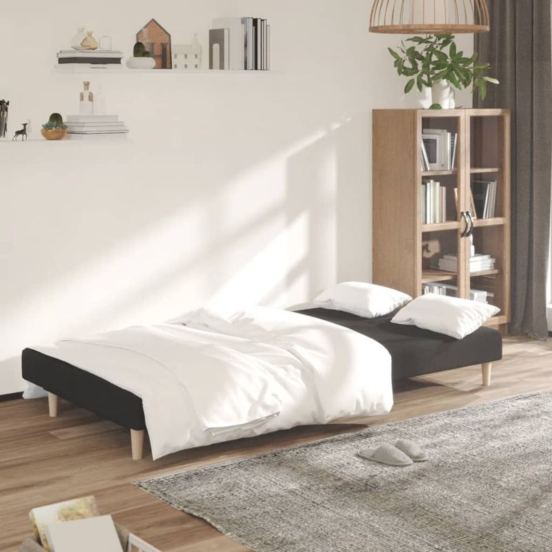 Casa si Gradina - Mobilier - Canapele si coltare - Canapele - Canapea extensibila cu 2 locuri, negru, material textil - Infinity.ro