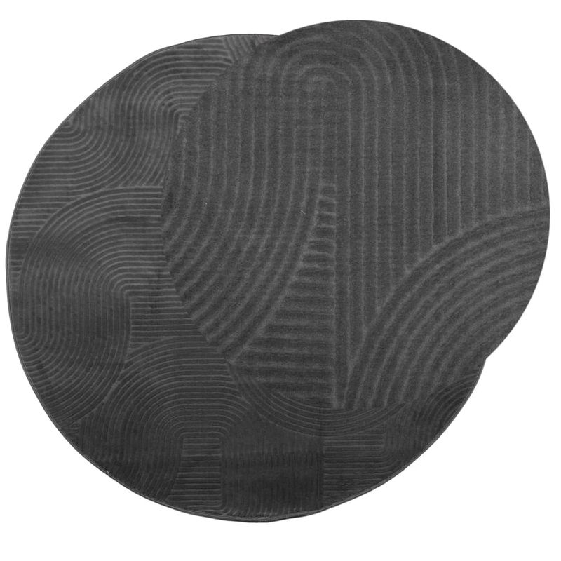Casa si Gradina - Textile si covoare - Covoare - Covoare casa - Covor "IZA" aspect scandinav, cu fire scurte, antracit, Ø 200cm - Infinity.ro