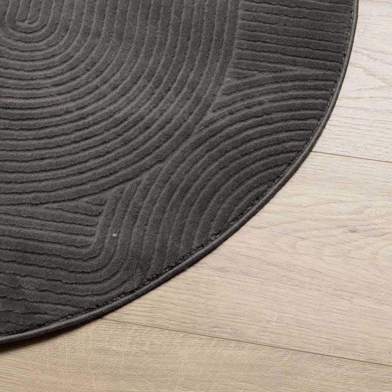 Casa si Gradina - Textile si covoare - Covoare - Covoare casa - Covor "IZA" aspect scandinav, cu fire scurte, antracit, Ø 200cm - Infinity.ro