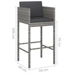 Casa si Gradina - Mobilier - Scaune si fotolii - Scaune - Scaune de bar cu perne, 4 buc., gri, poliratan - Infinity.ro
