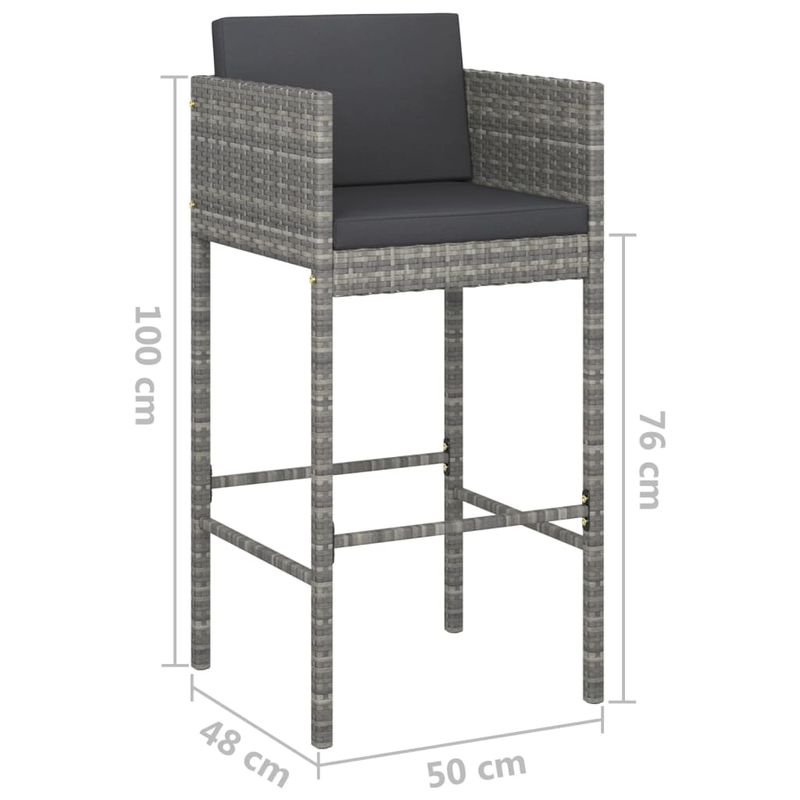 Casa si Gradina - Mobilier - Scaune si fotolii - Scaune - Scaune de bar cu perne, 4 buc., gri, poliratan - Infinity.ro
