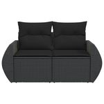 Casa si Gradina - Gradina si terasa - Mobilier exterior - Canapele si fotolii gradina - Canapea de gradina cu perne, 2 locuri, negru, poliratan - Infinity.ro