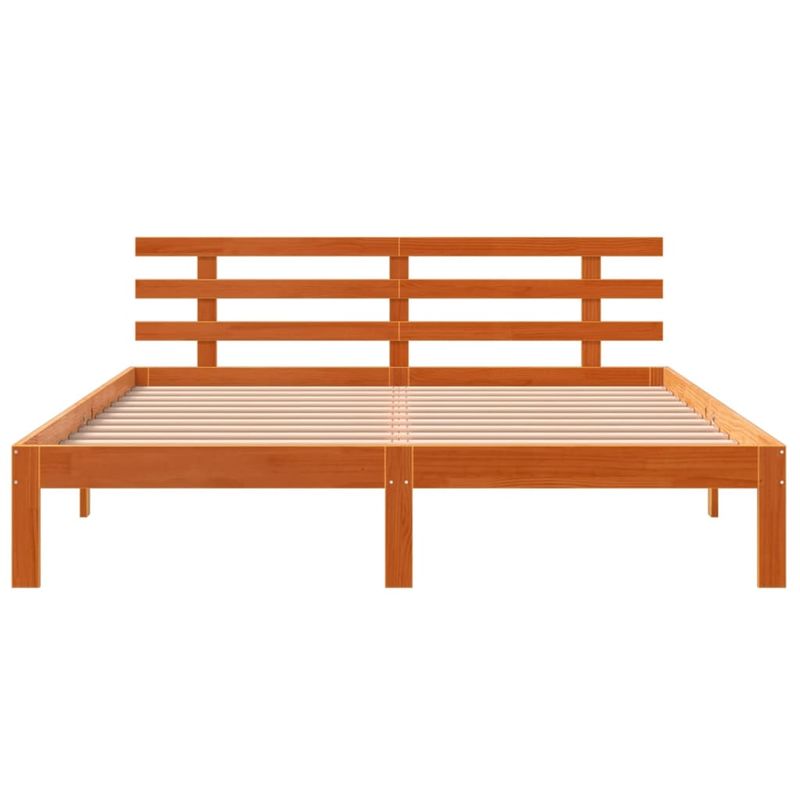 Casa si Gradina - Mobilier - Paturi si accesorii - Paturi - Cadru de pat cu tablie, maro ceruit, 150x200 cm, lemn masiv pin - Infinity.ro
