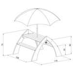 Casa si Gradina - Gradina si terasa - Mobilier exterior - Mese gradina - AXI Masa picnic pentru copii "Kylo" cu umbrela de soare XL, alb si gri - Infinity.ro