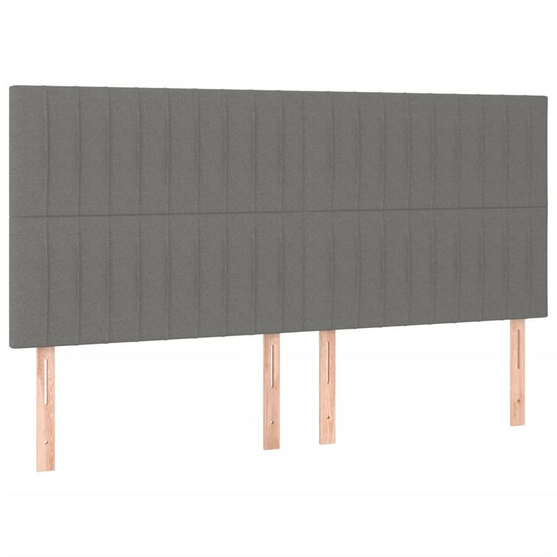 Casa si Gradina - Mobilier - Paturi si accesorii - Paturi - Cadru de pat cu tablie, gri inchis, 160x200 cm, textil - Infinity.ro