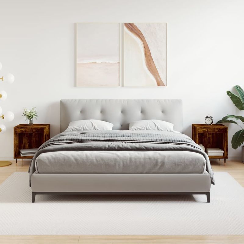 Casa si Gradina - Mobilier - Comode si corpuri - Noptiere - Noptiere, 2 buc., stejar fumuriu, 40x35x50 cm, lemn compozit - Infinity.ro