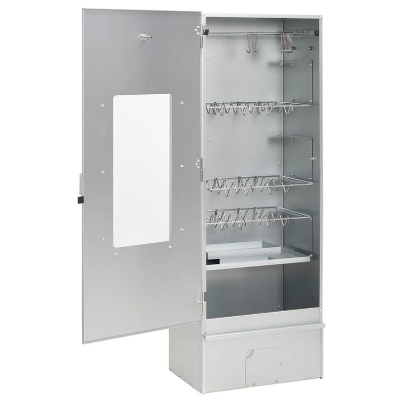 Casa si Gradina - Gradina si terasa - Gratare si accesorii - Gratare de gradina - Afumatoare cuptor/gratar, generator fum rece, otel galvanizat, mărime 44.5x29x110 cm (27x27x4.5 cm), model cu fereastră - Infinity.ro