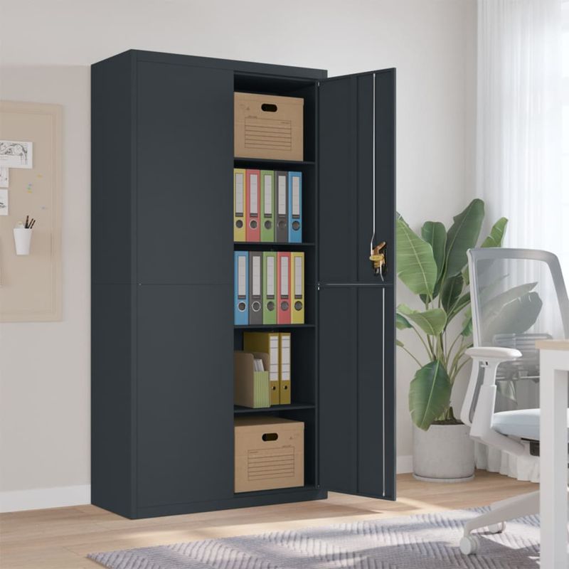 Casa si Gradina - Constructii - Depozitare, transport si protectie - Rafturi, fisete si vestiare - Fiset, antracit, 90x40x180 cm, otel - Infinity.ro