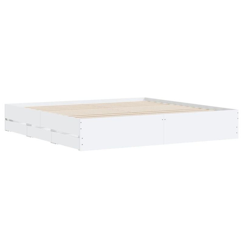 Casa si Gradina - Mobilier - Paturi si accesorii - Paturi - Cadru de pat cu sertare, alb, 160x200 cm, lemn prelucrat - Infinity.ro