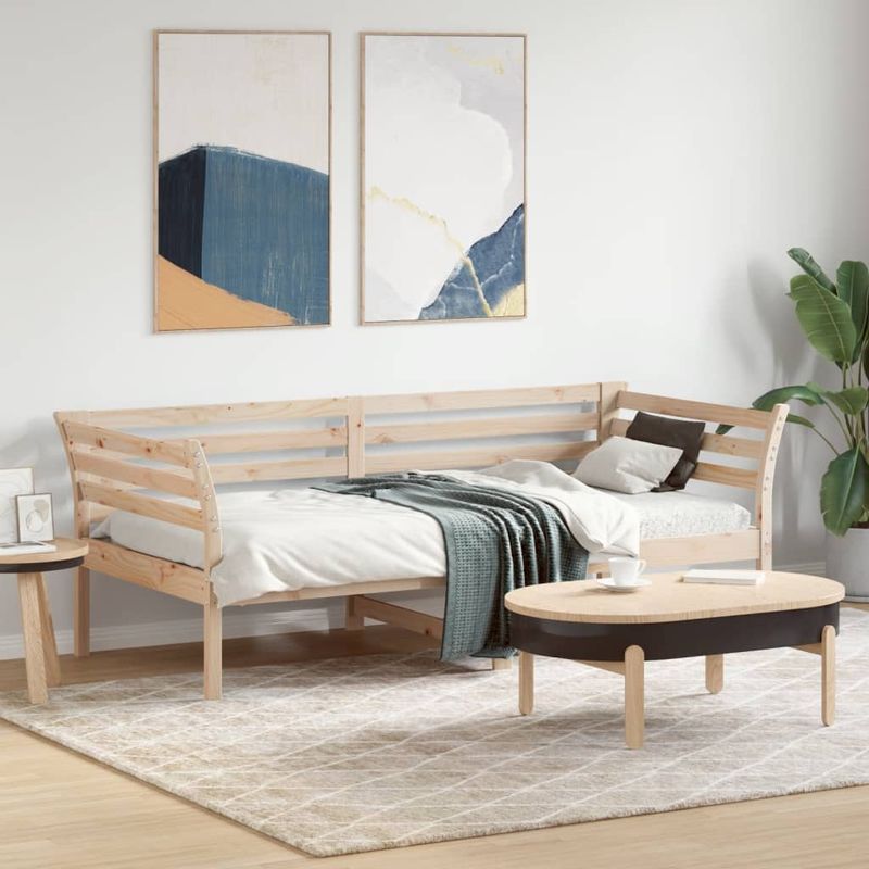 Casa si Gradina - Mobilier - Paturi si accesorii - Paturi - Pat de zi, gri, 90x190 cm, lemn masiv de pin - Infinity.ro