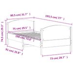 Casa si Gradina - Mobilier - Paturi si accesorii - Paturi - Cadru de pat cu tablie, 75x190 cm, lemn masiv de pin - Infinity.ro
