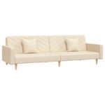 Casa si Gradina - Mobilier - Canapele si coltare - Canapele - Canapea extensibila cu 2 locuri, 2 perne, crem, textil - Infinity.ro