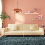 Casa si Gradina - Mobilier - Canapele si coltare - Canapele - Canapea extensibila cu 2 locuri, 2 perne, crem, textil - Infinity.ro