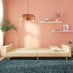 Casa si Gradina - Mobilier - Canapele si coltare - Canapele - Canapea extensibila cu 2 locuri, 2 perne, crem, textil - Infinity.ro