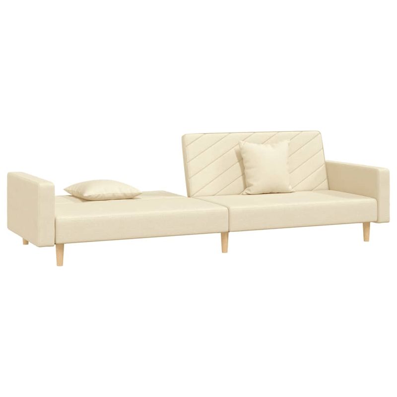 Casa si Gradina - Mobilier - Canapele si coltare - Canapele - Canapea extensibila cu 2 locuri, 2 perne, crem, textil - Infinity.ro