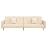 Casa si Gradina - Mobilier - Canapele si coltare - Canapele - Canapea extensibila cu 2 locuri, 2 perne, crem, textil - Infinity.ro