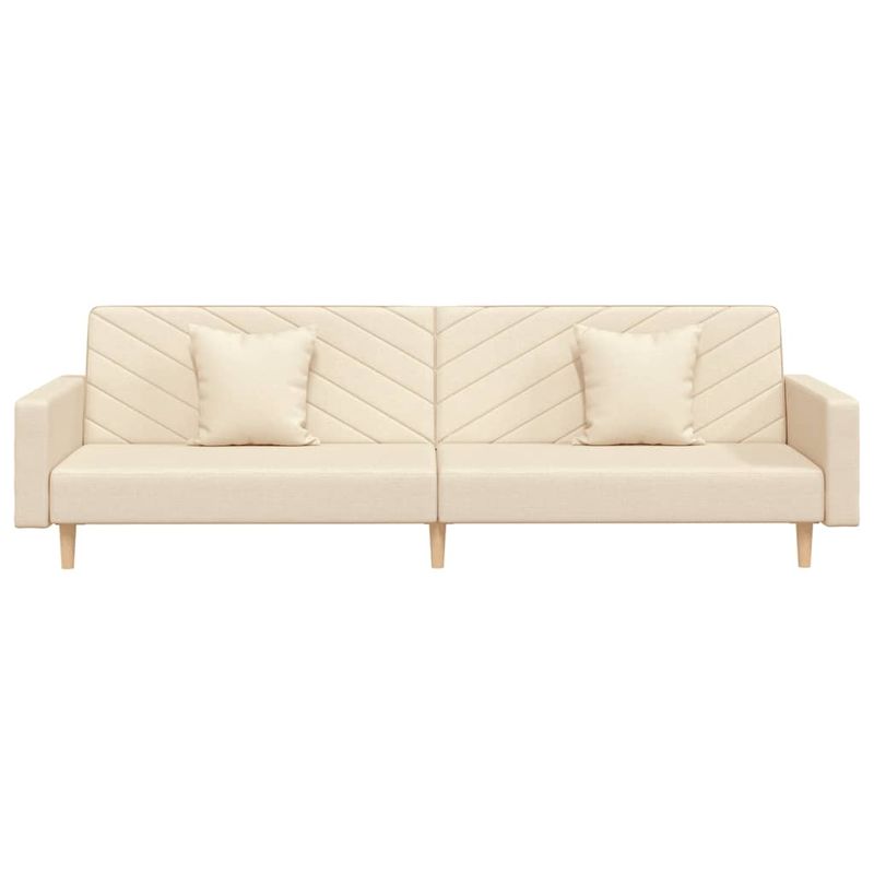 Casa si Gradina - Mobilier - Canapele si coltare - Canapele - Canapea extensibila cu 2 locuri, 2 perne, crem, textil - Infinity.ro