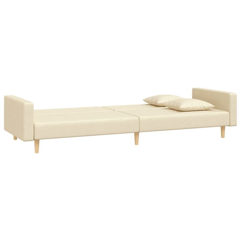 Casa si Gradina - Mobilier - Canapele si coltare - Canapele - Canapea extensibila cu 2 locuri, 2 perne, crem, textil - Infinity.ro