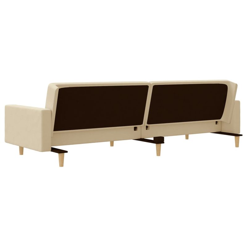 Casa si Gradina - Mobilier - Canapele si coltare - Canapele - Canapea extensibila cu 2 locuri, 2 perne, crem, textil - Infinity.ro