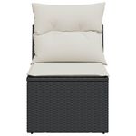 Casa si Gradina - Gradina si terasa - Mobilier exterior - Canapele si fotolii gradina - Canapea de gradina fara cotiere, cu perne, negru, poliratan - Infinity.ro