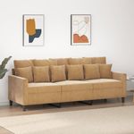 Casa si Gradina - Mobilier - Canapele si coltare - Canapele - Canapea cu 3 locuri, Maro, 180 cm, catifea - Infinity.ro
