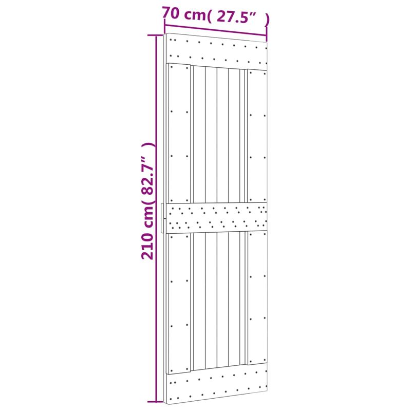 Casa si Gradina - Constructii - Usi interior, exterior si garaj - Usi interior - Usa glisanta cu set de feronerie 70x210 cm, lemn masiv de pin - Infinity.ro