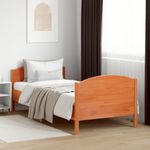 Casa si Gradina - Mobilier - Paturi si accesorii - Paturi - Cadru de pat cu tablie, maro ceruit, 90x200 cm, lemn masiv pin - Infinity.ro