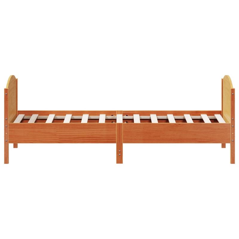 Casa si Gradina - Mobilier - Paturi si accesorii - Paturi - Cadru de pat cu tablie, maro ceruit, 90x200 cm, lemn masiv pin - Infinity.ro