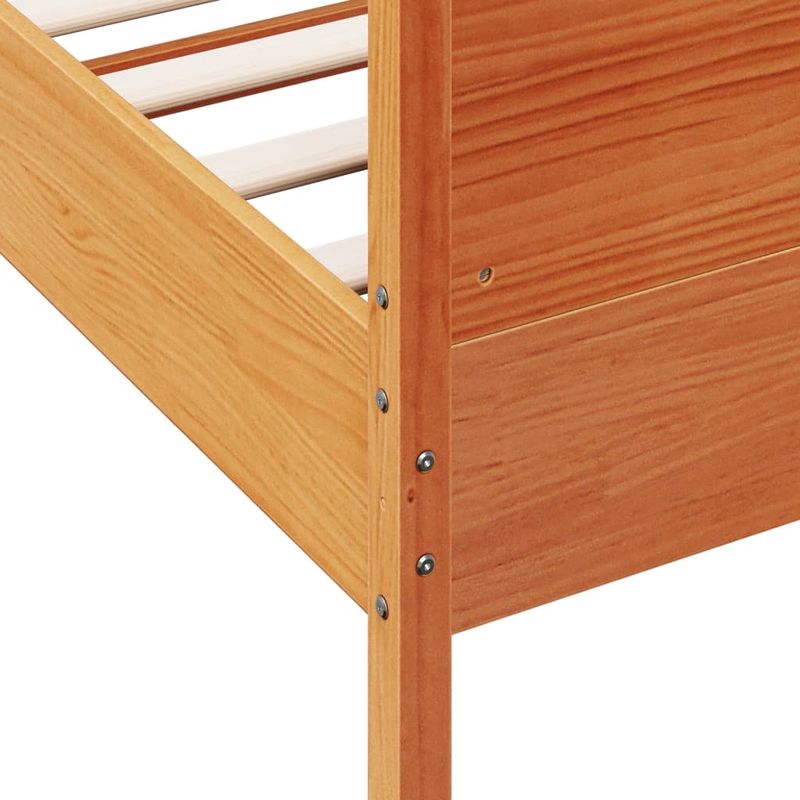 Casa si Gradina - Mobilier - Paturi si accesorii - Paturi - Cadru de pat cu tablie, maro ceruit, 90x200 cm, lemn masiv pin - Infinity.ro