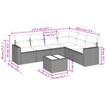 Casa si Gradina - Gradina si terasa - Mobilier exterior - Canapele si fotolii gradina - Set canapele de gradina, 7 piese, cu perne, gri, poliratan - Infinity.ro
