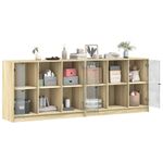 Casa si Gradina - Mobilier - Biblioteci si rafturi - Biblioteci - Biblioteca cu usi stejar sonoma 204x37x75 cm lemn compozit - Infinity.ro