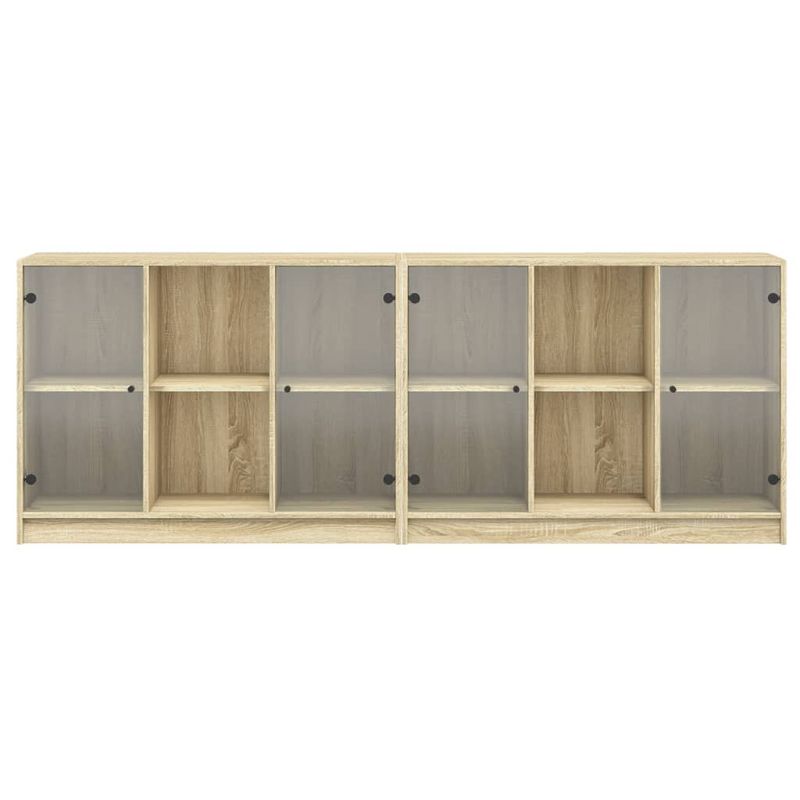 Casa si Gradina - Mobilier - Biblioteci si rafturi - Biblioteci - Biblioteca cu usi stejar sonoma 204x37x75 cm lemn compozit - Infinity.ro