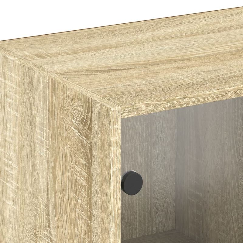 Casa si Gradina - Mobilier - Biblioteci si rafturi - Biblioteci - Biblioteca cu usi stejar sonoma 204x37x75 cm lemn compozit - Infinity.ro