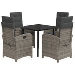 Casa si Gradina - Gradina si terasa - Mobilier exterior - Seturi mobila gradina - Set mobilier de gradina cu perne, 5 piese, gri, poliratan - Infinity.ro