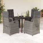Casa si Gradina - Gradina si terasa - Mobilier exterior - Seturi mobila gradina - Set mobilier de gradina cu perne, 5 piese, gri, poliratan - Infinity.ro