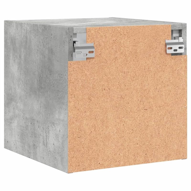 Casa si Gradina - Mobilier - Comode si corpuri - Noptiere - Noptiere cu usi din sticla, 2 buc., gri beton, 35x37x35 cm - Infinity.ro