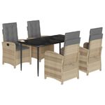 Casa si Gradina - Gradina si terasa - Mobilier exterior - Seturi mobila gradina - Set mobilier pentru gradina, 5 piese, cu perne, bej, poliratan - Infinity.ro