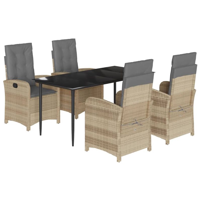 Casa si Gradina - Gradina si terasa - Mobilier exterior - Seturi mobila gradina - Set mobilier pentru gradina, 5 piese, cu perne, bej, poliratan - Infinity.ro