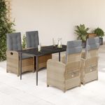 Casa si Gradina - Gradina si terasa - Mobilier exterior - Seturi mobila gradina - Set mobilier pentru gradina, 5 piese, cu perne, bej, poliratan - Infinity.ro