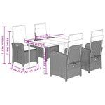 Casa si Gradina - Gradina si terasa - Mobilier exterior - Seturi mobila gradina - Set mobilier pentru gradina, 5 piese, cu perne, bej, poliratan - Infinity.ro